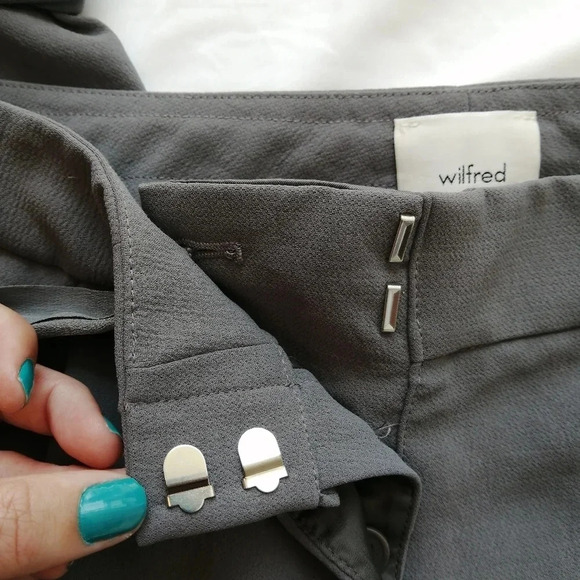 Aritzia Wilfred Allant Crepe Cropped Gray Trouser Pants Neutral Professional 2 - Picture 10 of 16